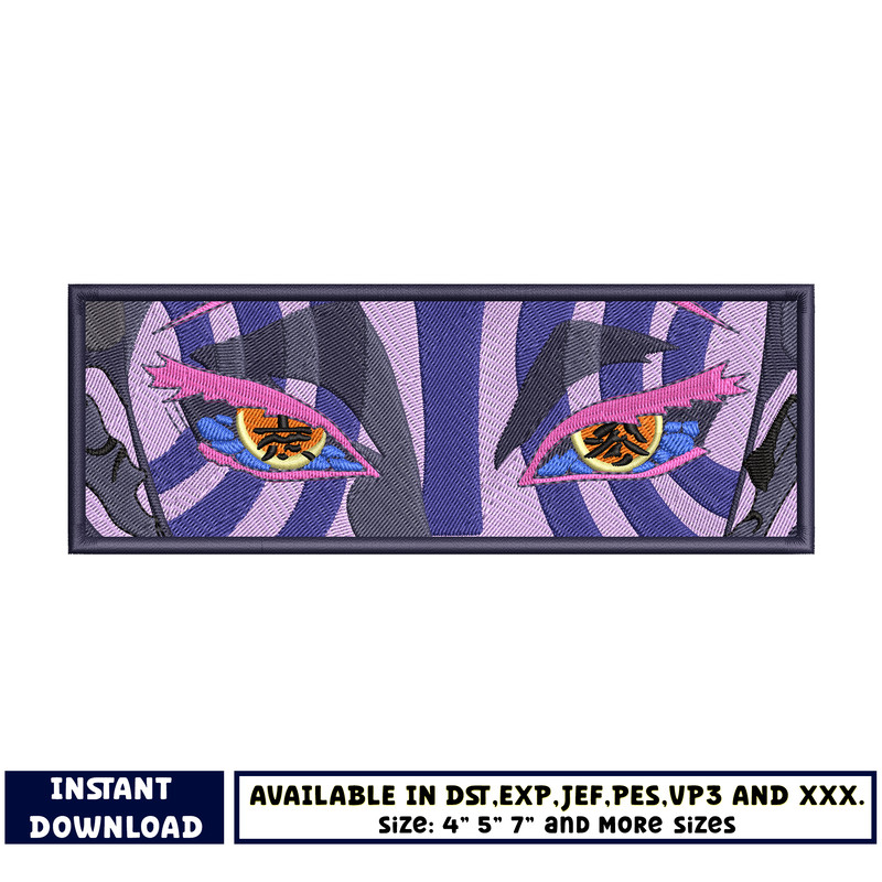 Akaza eyes rectangle embroidery design