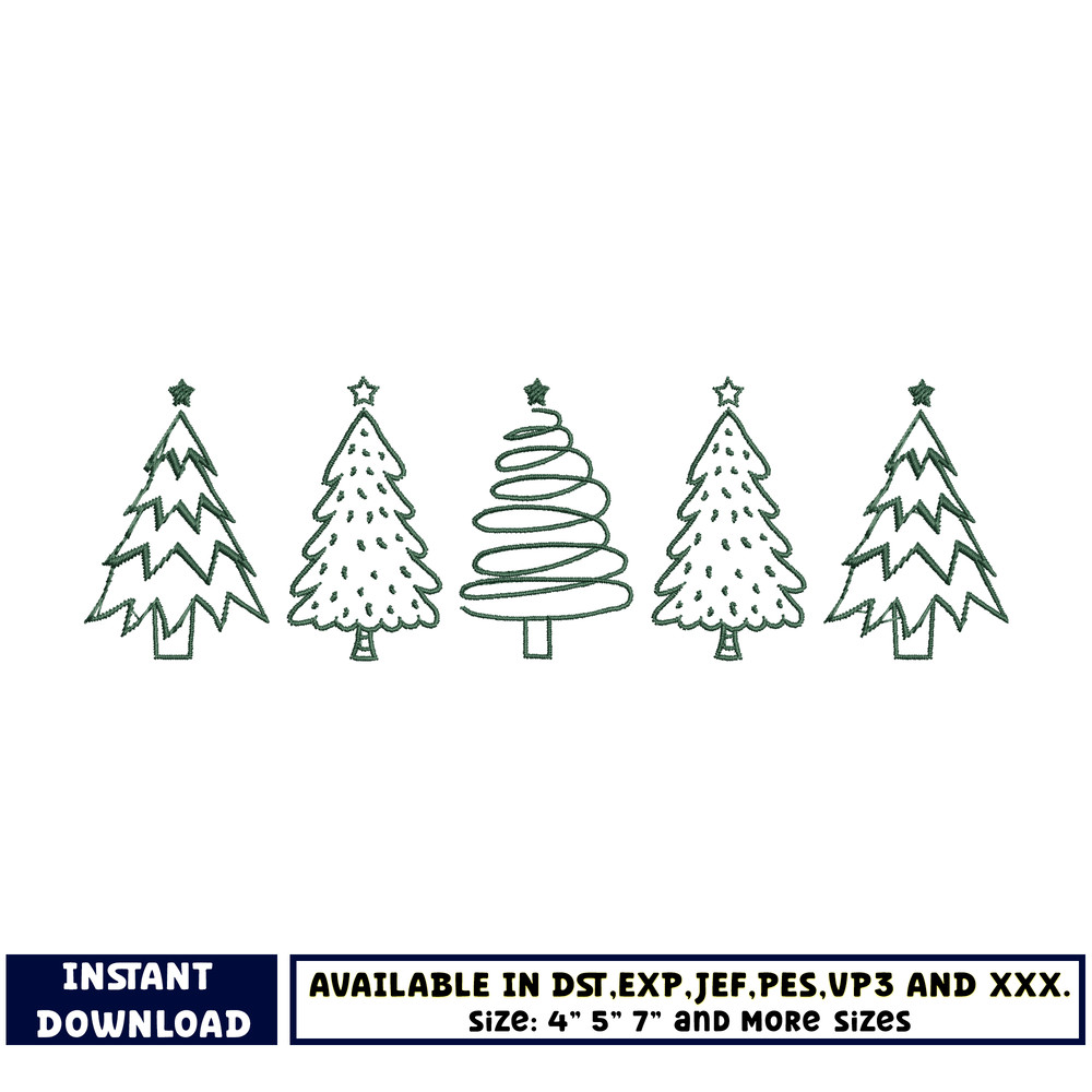 Chrismas tree embroidery