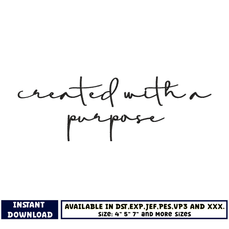 Created with a purpose embroidery