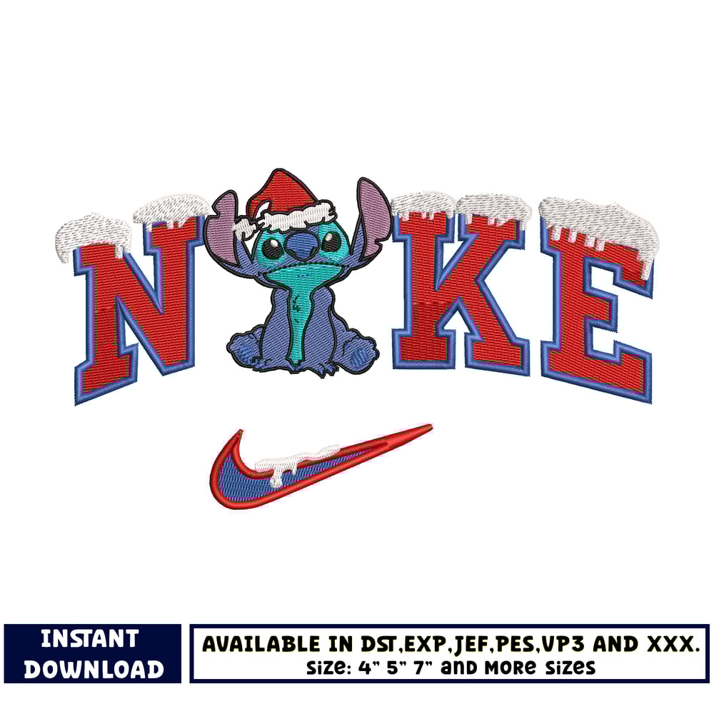 Swoosh stitch chrismas embroidery design