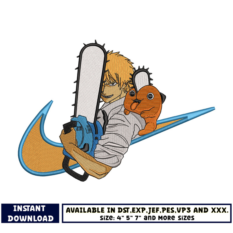 Denji pochita nike embroidery design