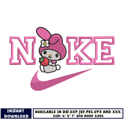 swoosh x melody embroidery design