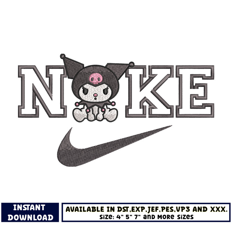Nike Kuromi embroidery design