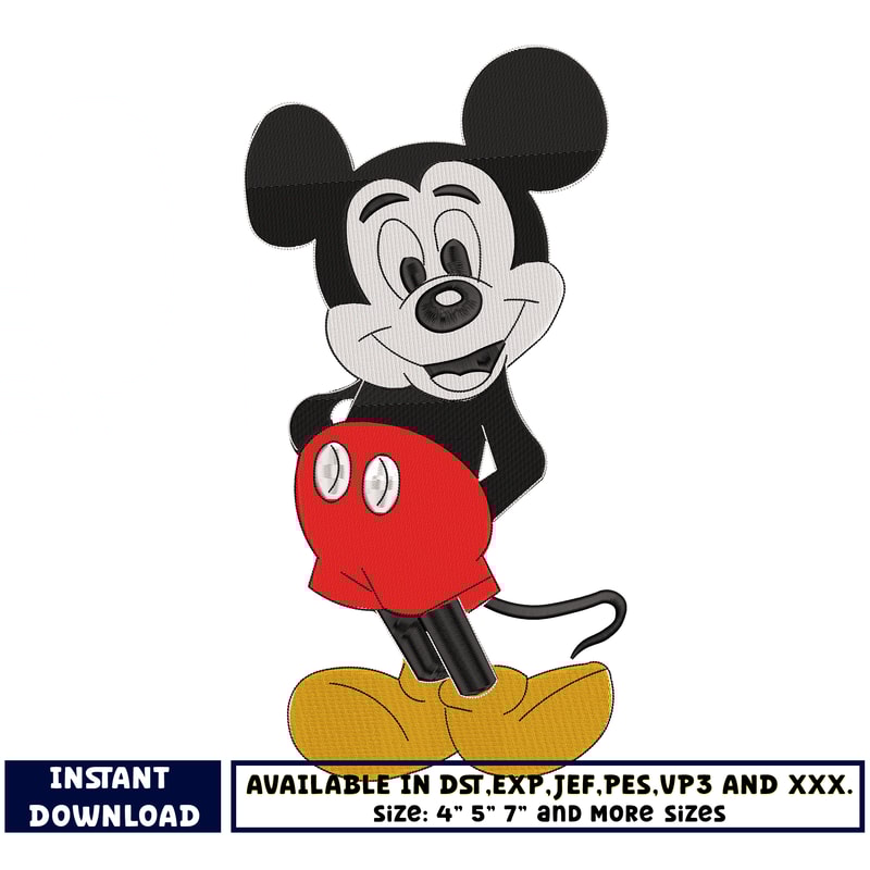 Disney mickey mouse embroidery design