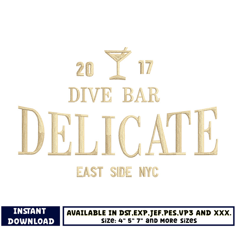 Dive bar delicate embroidery