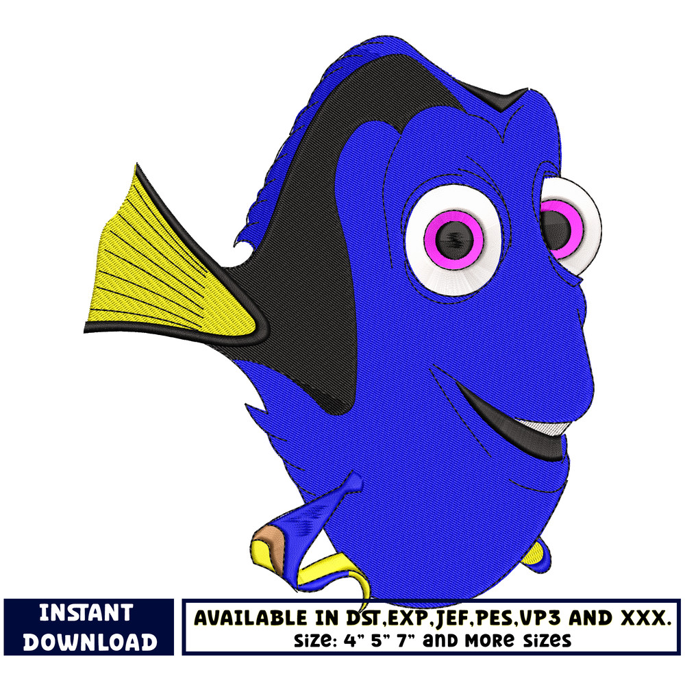 Dory cartoon embroidery designs