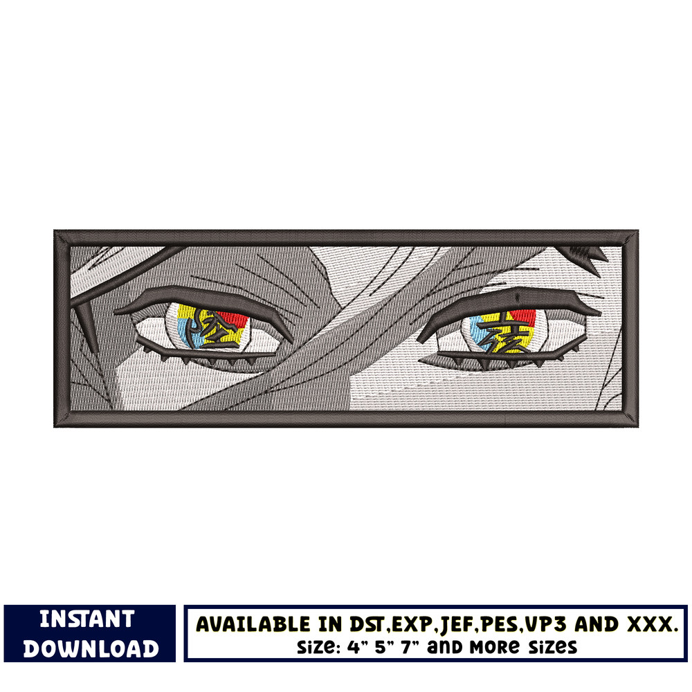 Douma demon eyes embroidery design