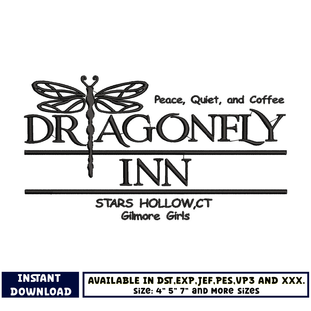 Dragonfly inn embroidery