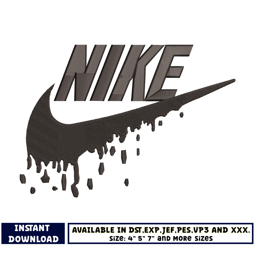 Dripping Nike Black embroidey design