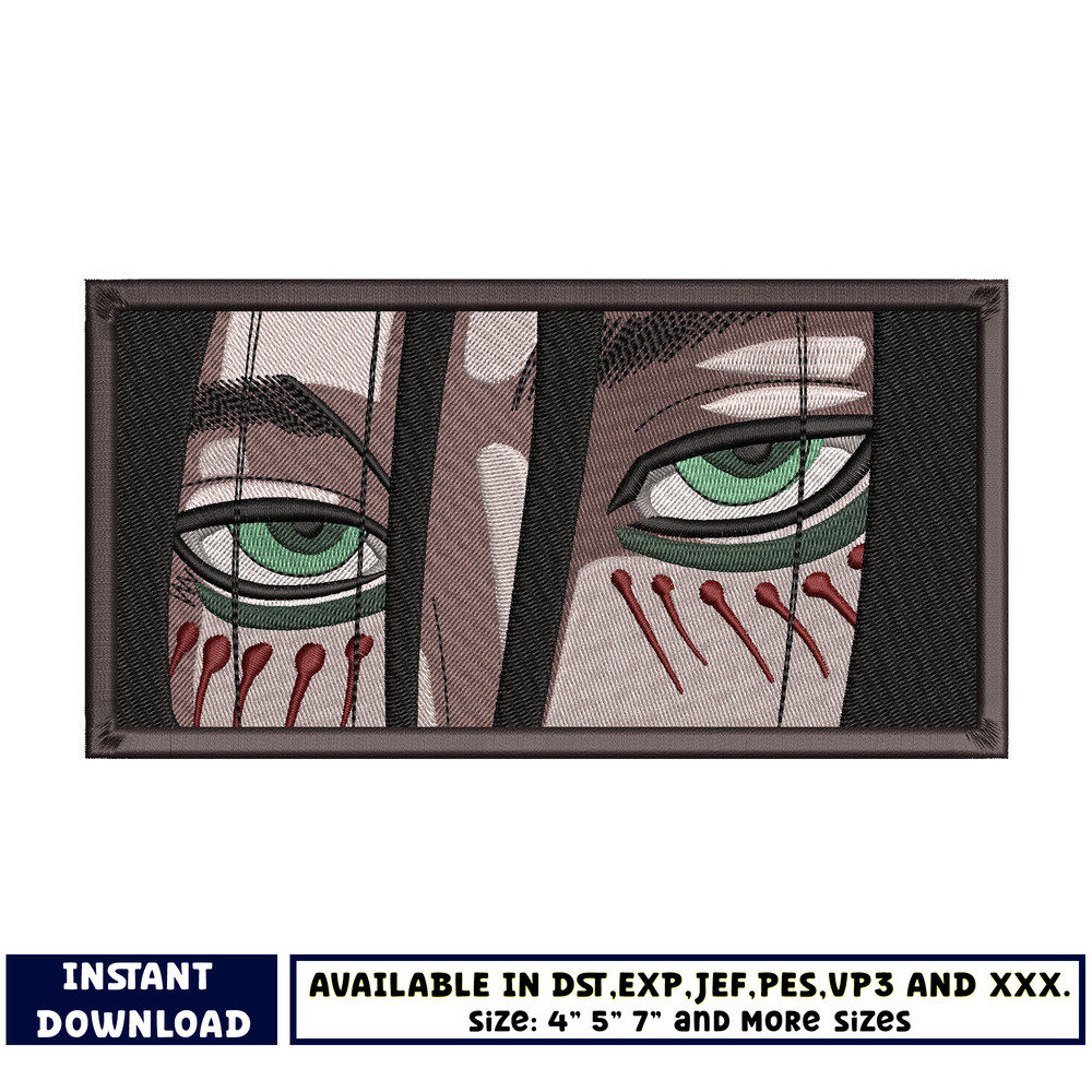 Eren titan face embroidery design