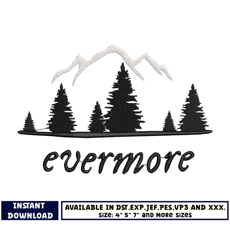 Evermore embroidery design