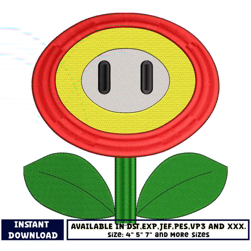 Flower mario embroidery design