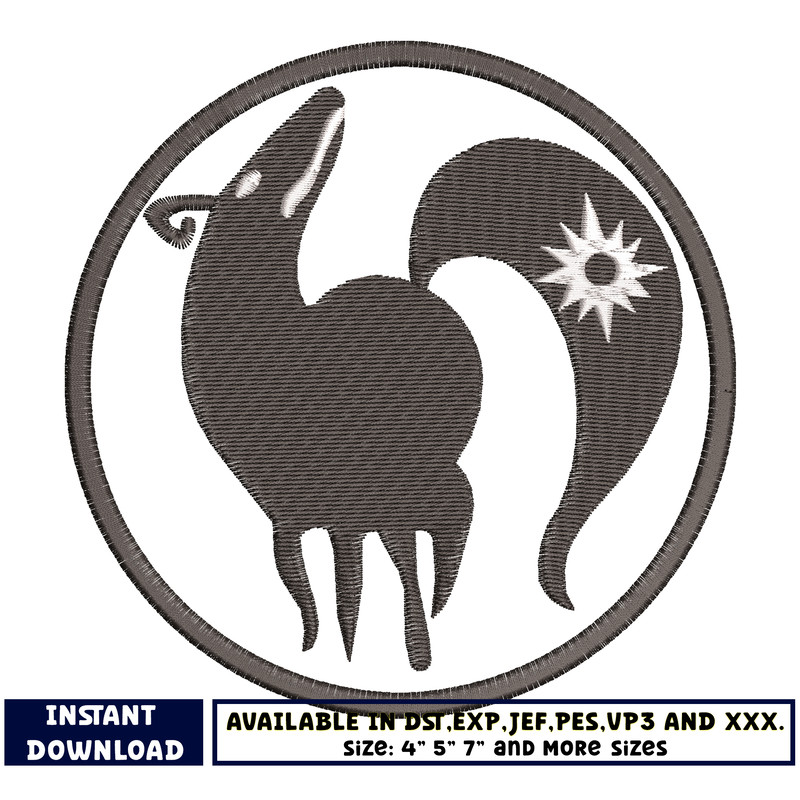 Fox sin logo embroidery design