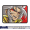 Gemini Saga face embroidery design