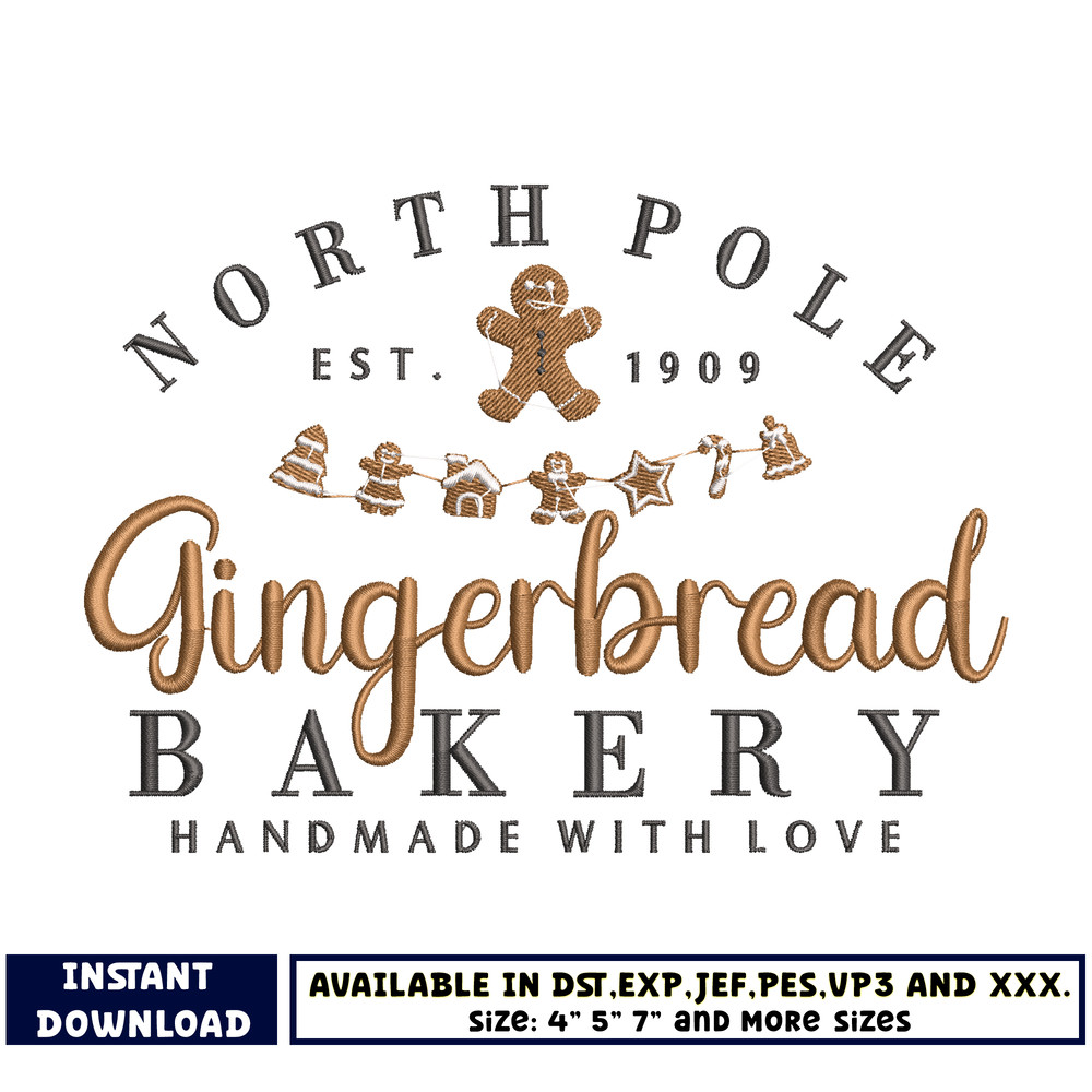 Gingerbread bakery embroidery