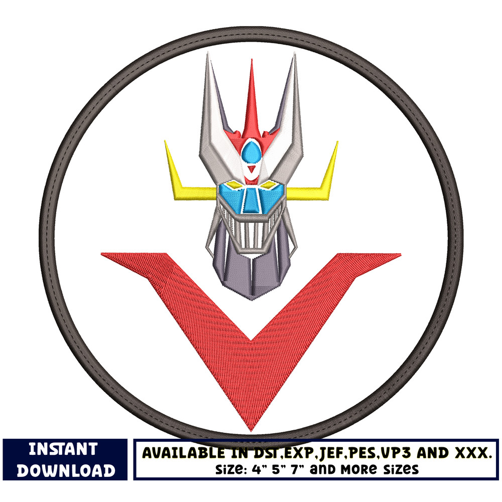 Great Mazinger logo embroidery design