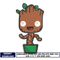 Groot chibi embroidey design