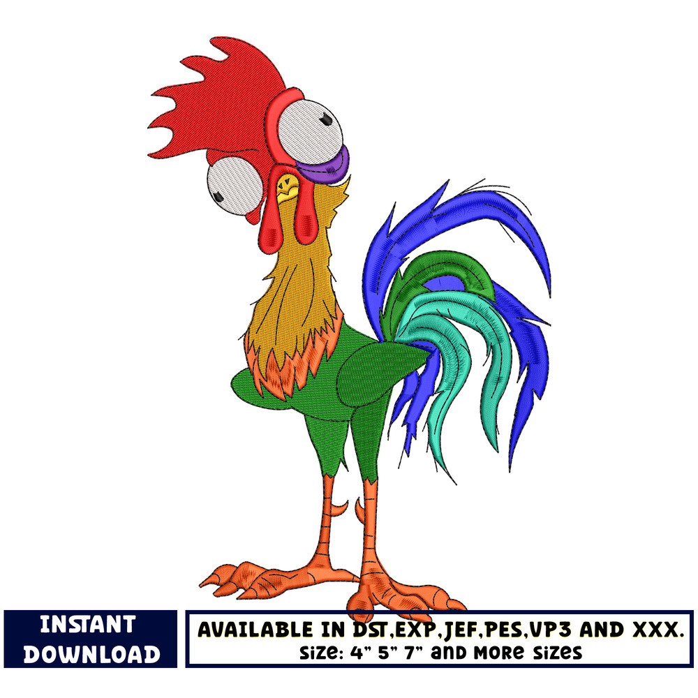 Hei Hei the Rooster embroidery designs