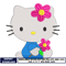 Hello kitty flower embroidery design