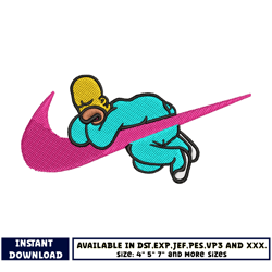 homer simpson nike embroidey design