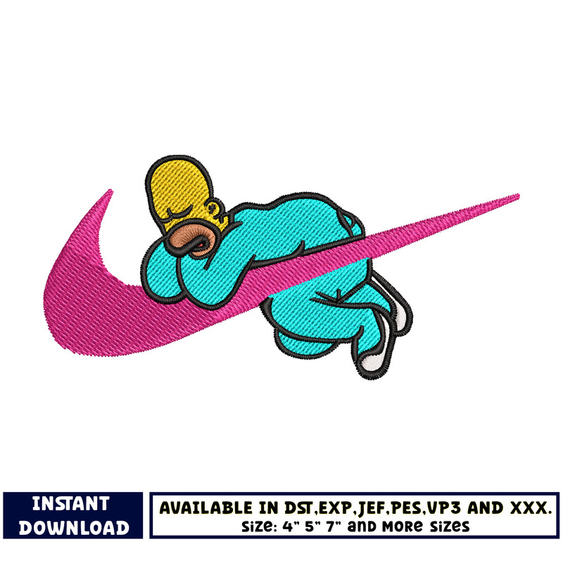 Homer Simpson Nike embroidey design