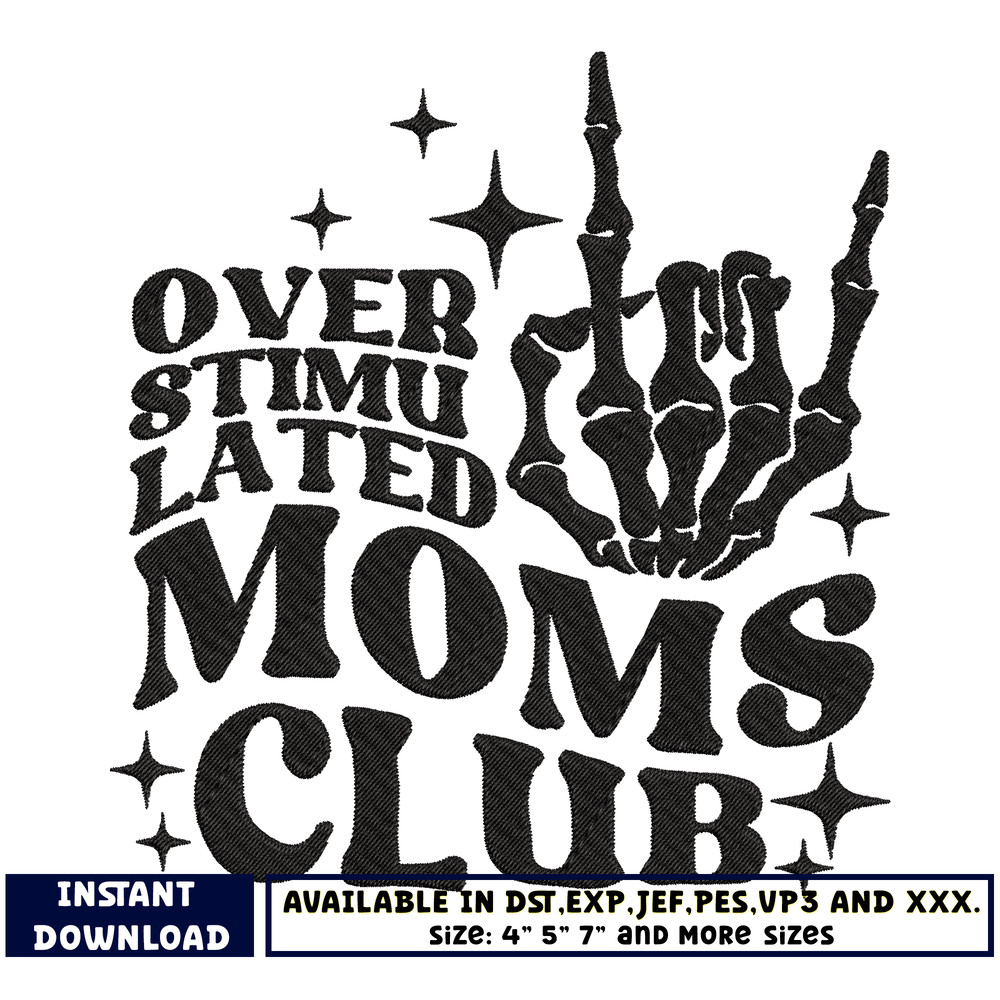 Horror moms club embroidery