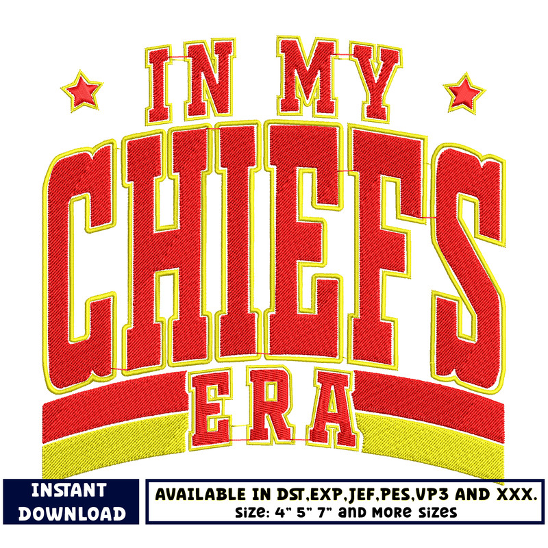 In my chiefs era embroidery