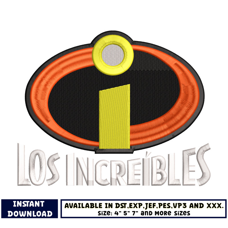 Incredibles Logo embroidery designs