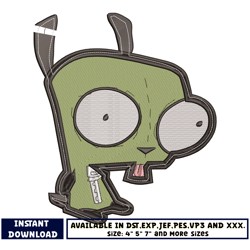 invader zim embroidery design