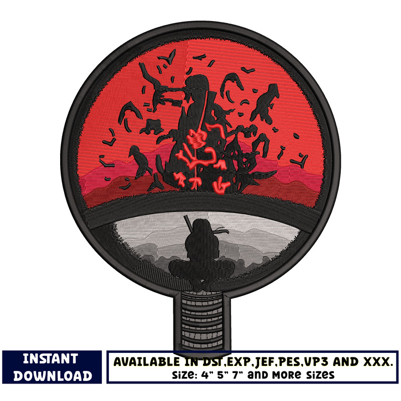 Itachi uchiha embroidery design