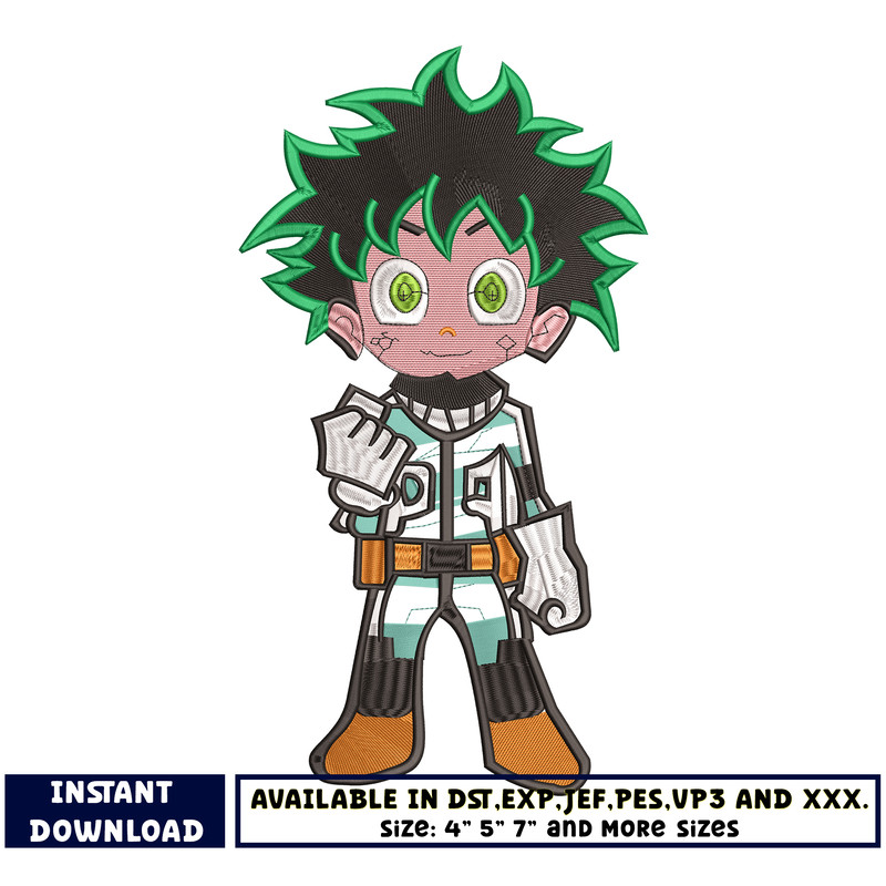 Izuku Midoriya chibi embroidery design