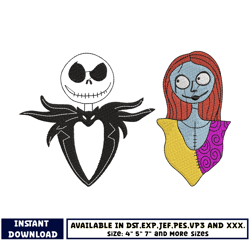 jack and sally embroidery