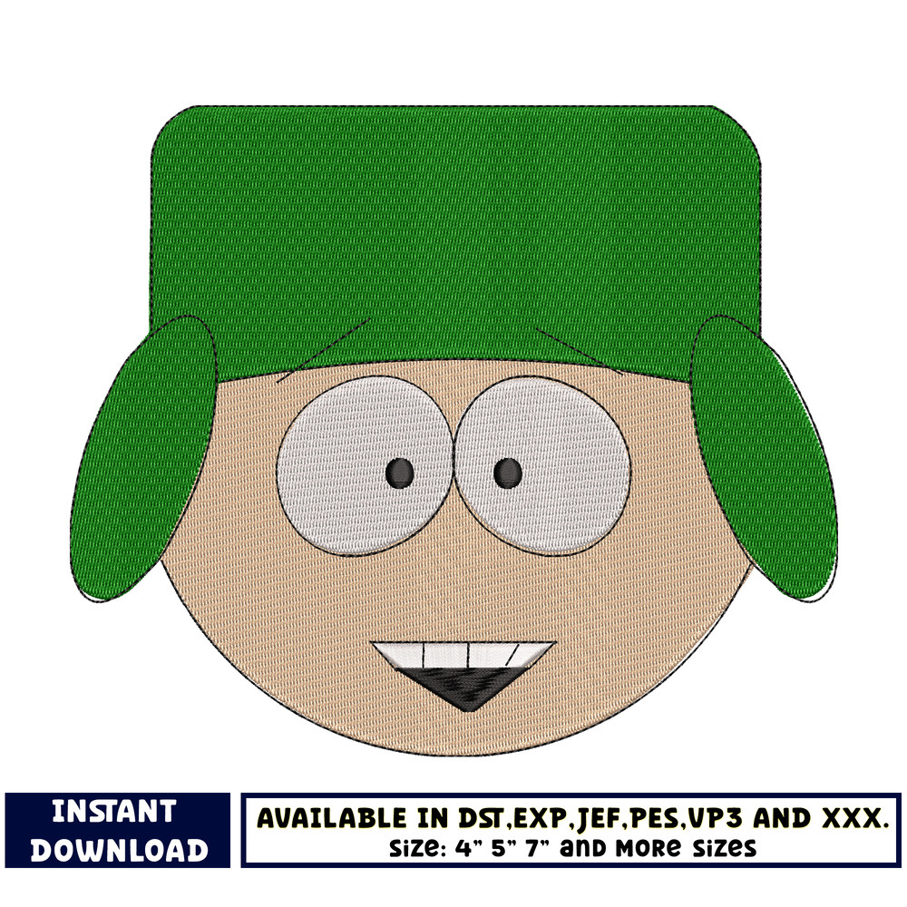 Kyle Broflovski face embroidery designs