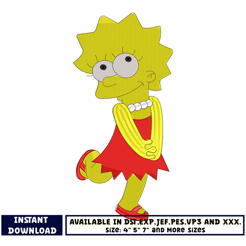 Lisa Simpson embroidey design