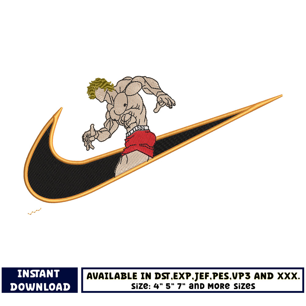 Logo nike baki body embroidery design