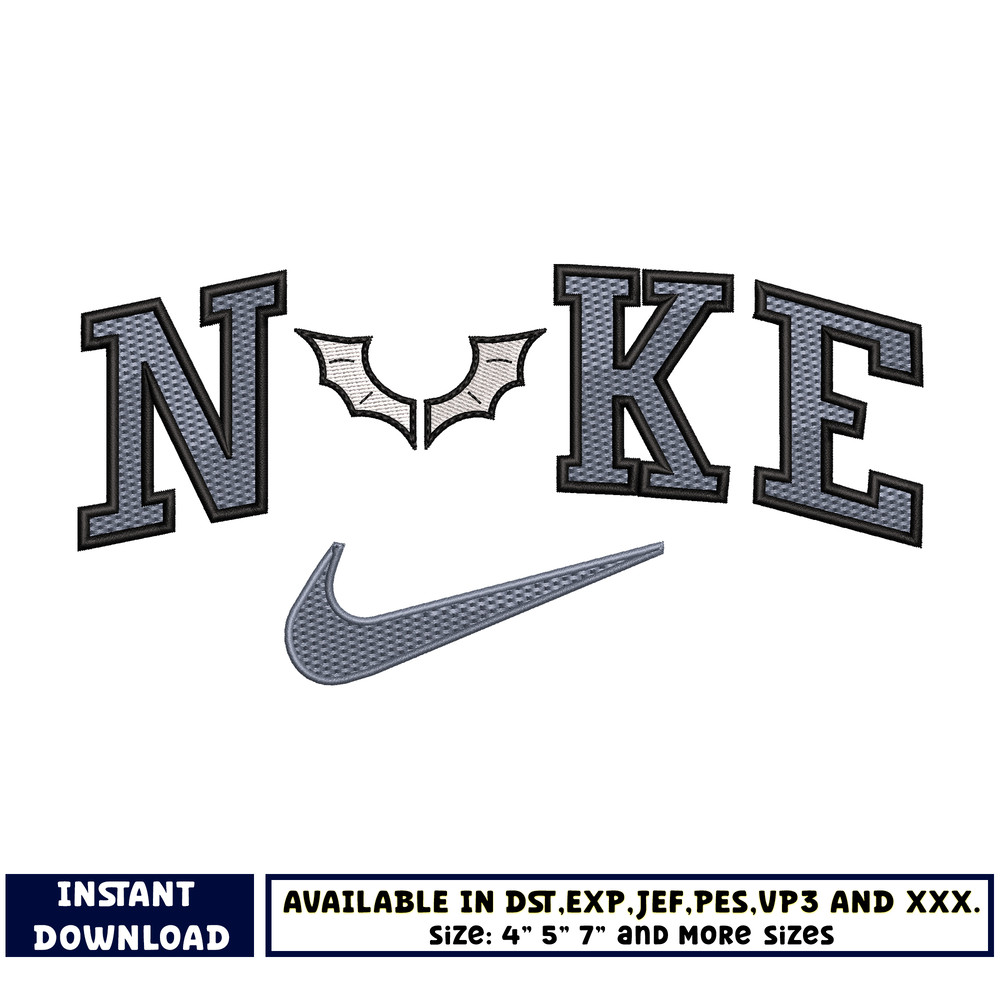 Logo nike bat embroidery design
