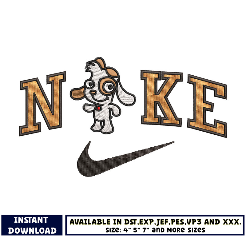 Logo nike doki dog embroidery design
