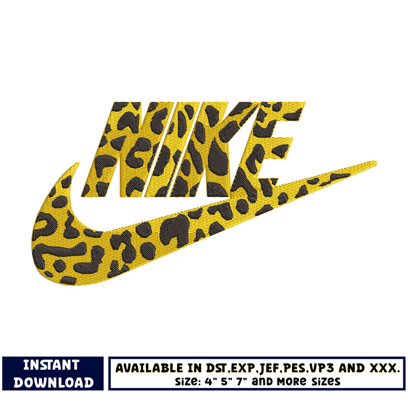 Logo Nike Leopard embroidey design