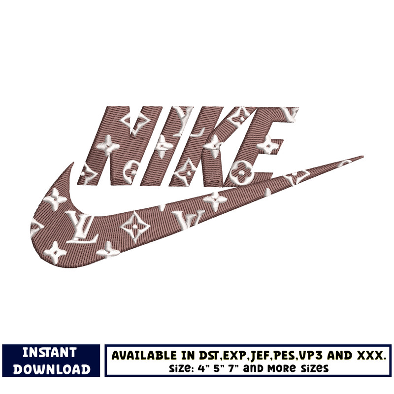 Logo nike louis vuitton embroidery design