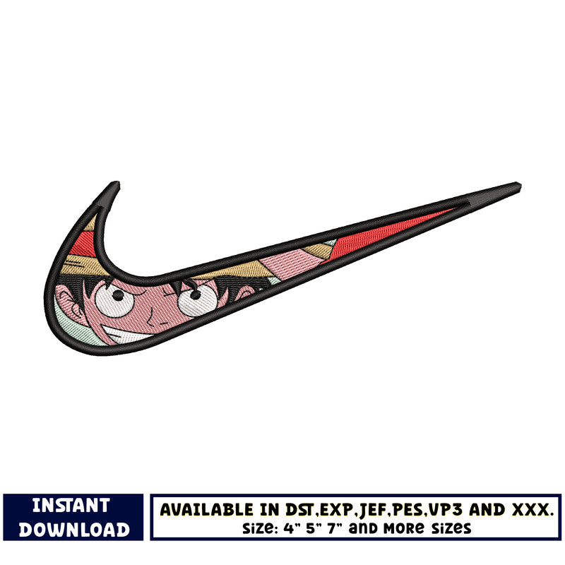 Logo Nike Luffy embroidery design