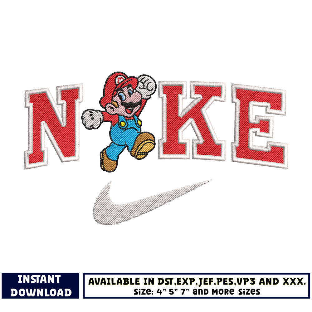 Logo Nike Mario embroidery design