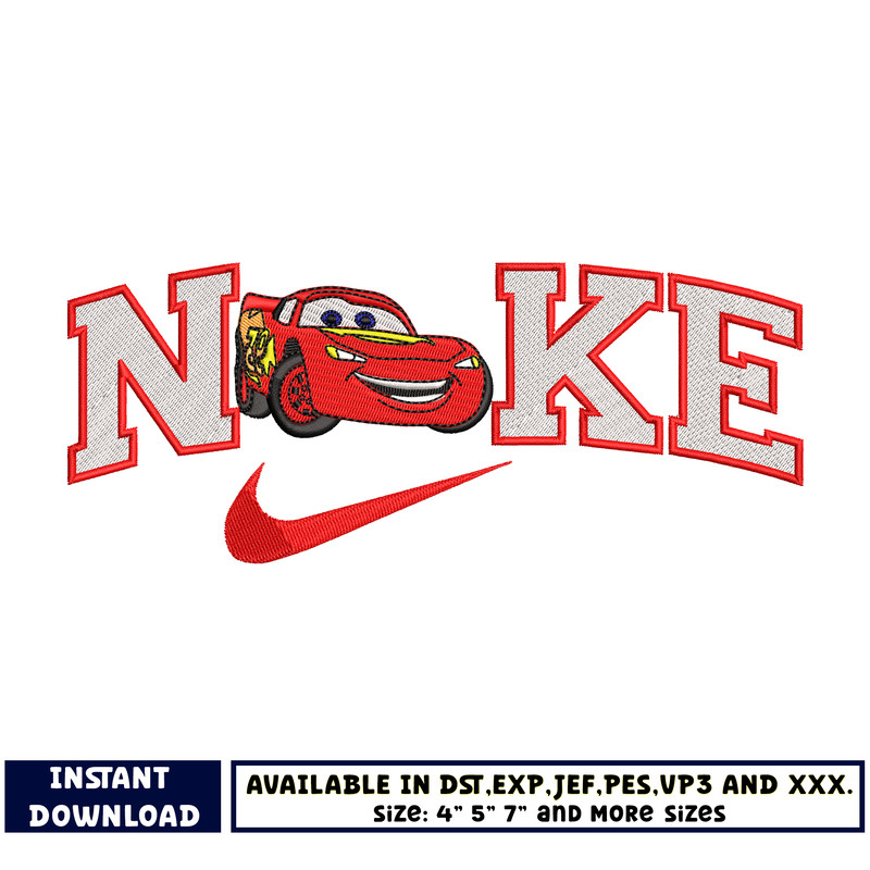 Logo Nike Mcqueen embroidery design