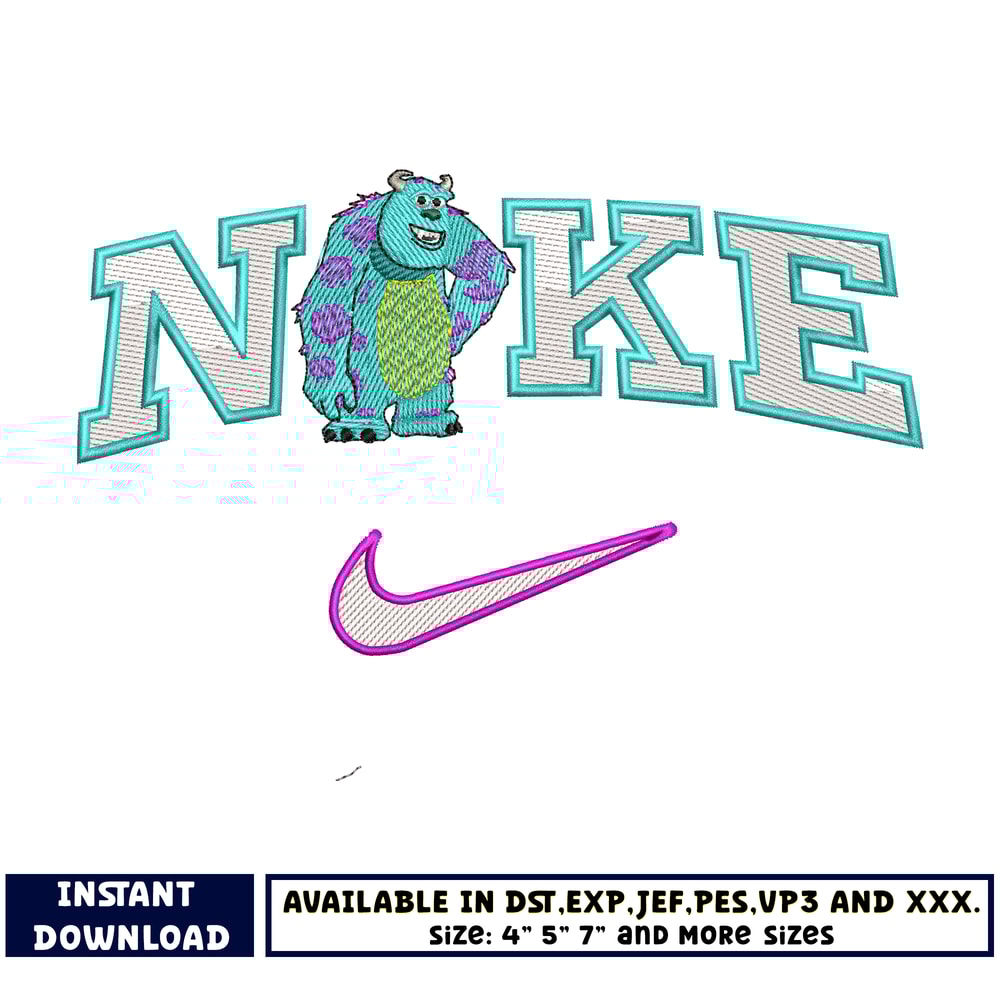 Logo nike Monsters Inc embroidery design