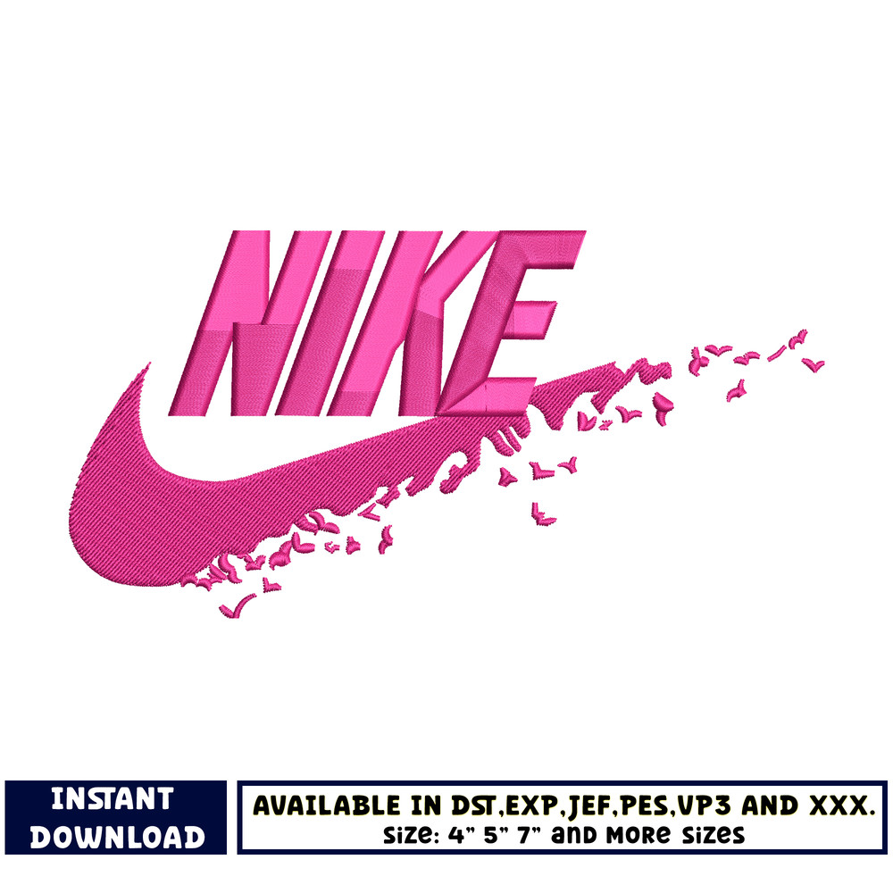 Logo Nike Pink embroidery design
