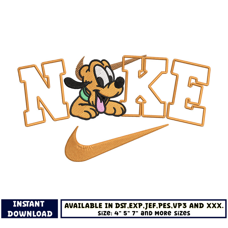 Logo Nike pluto embroidery design
