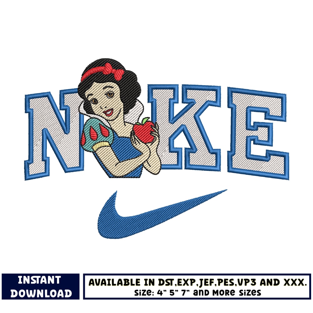 Logo Nike Snow white embroidery design
