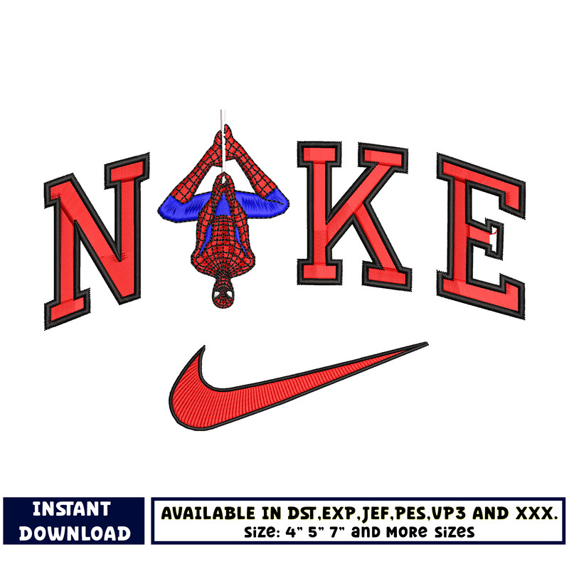 Logo Nike Spiderman embroidery design