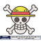 Logo one piece skull embroidery design