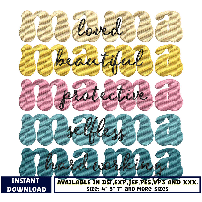 Love beautiful mama embroidery