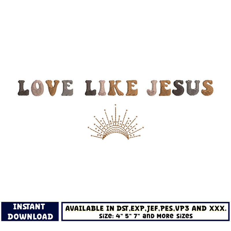 Love like jesus embroidery